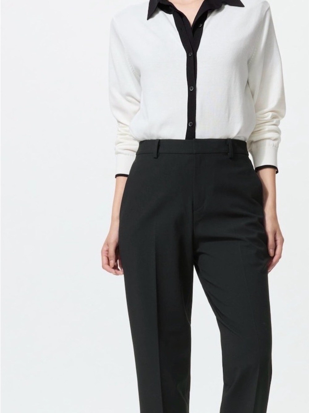 Uniqlo Black High-Rise Tailored Trousers